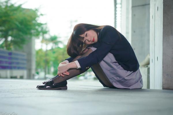 ベッキー   台湾正妹Becky实践大学校服写真，jk制服气质学妹清纯街拍第11张图片