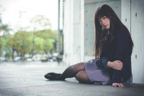 ベッキー   台湾正妹Becky实践大学校服写真，jk制服气质学妹清纯街拍第12张图片