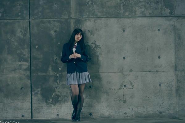 ベッキー   台湾正妹Becky实践大学校服写真，jk制服气质学妹清纯街拍第16张图片