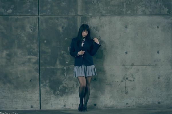ベッキー   台湾正妹Becky实践大学校服写真，jk制服气质学妹清纯街拍第36张图片