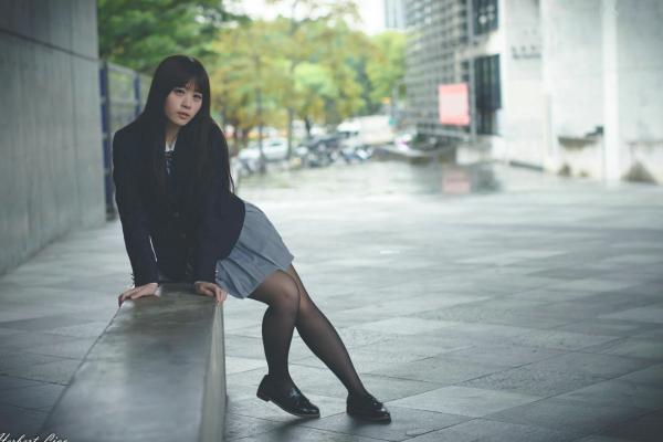 ベッキー   台湾正妹Becky实践大学校服写真，jk制服气质学妹清纯街拍第40张图片