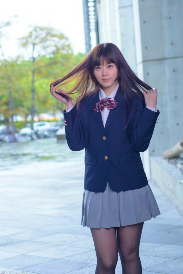 ベッキー   台湾正妹Becky实践大学校服写真，jk制服气质学妹清纯街拍第57张图片