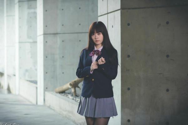ベッキー   台湾正妹Becky实践大学校服写真，jk制服气质学妹清纯街拍第59张图片