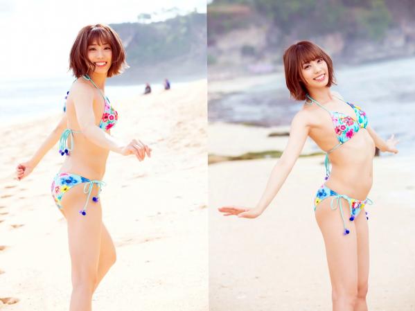 山岸奈津美   山岸奈津美 - RESORT STYLE，清纯短发甜美度假写真，泳池畔优雅紫裙与清新居家私房，尽显女神气质与迷人曲线第27张图片