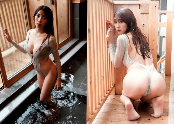森咲智美   Exciting Girls 森咲智美数码写真集vol.1：诱惑红色吊带装与紫色比基尼，酒吧唯美性感写真，极致身材令人窒息第23张图片