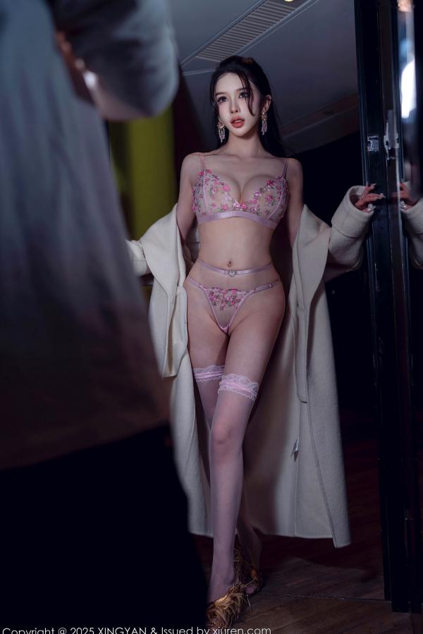 李丽莎   XingYan星颜社-337-李丽莎-粉色镂空花卉刺绣内衣与白丝诱惑-唯美私房摄影-无圣光大尺度第4张图片