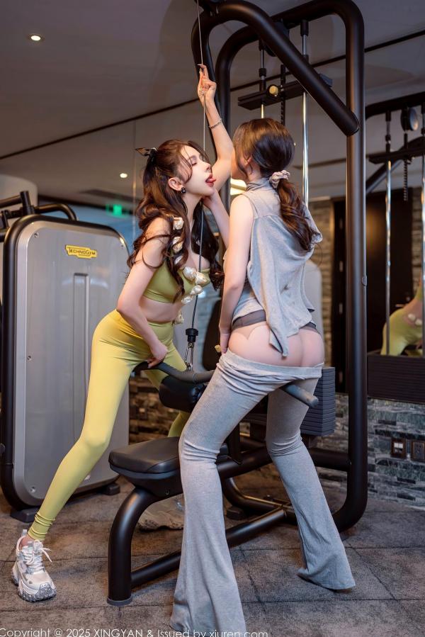 李丽莎   XingYan星颜社-333-李丽莎姐妹花-泳池畔瑜伽房场景-紧身动感瑜伽服亲密互动-无圣光性感诱惑写真第21张图片