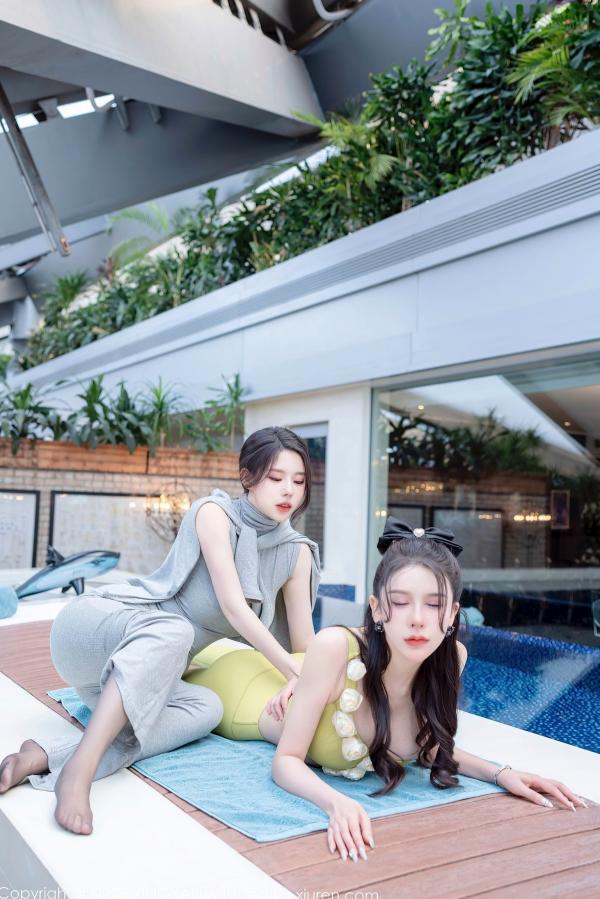 李丽莎   XingYan星颜社-333-李丽莎姐妹花-泳池畔瑜伽房场景-紧身动感瑜伽服亲密互动-无圣光性感诱惑写真第30张图片