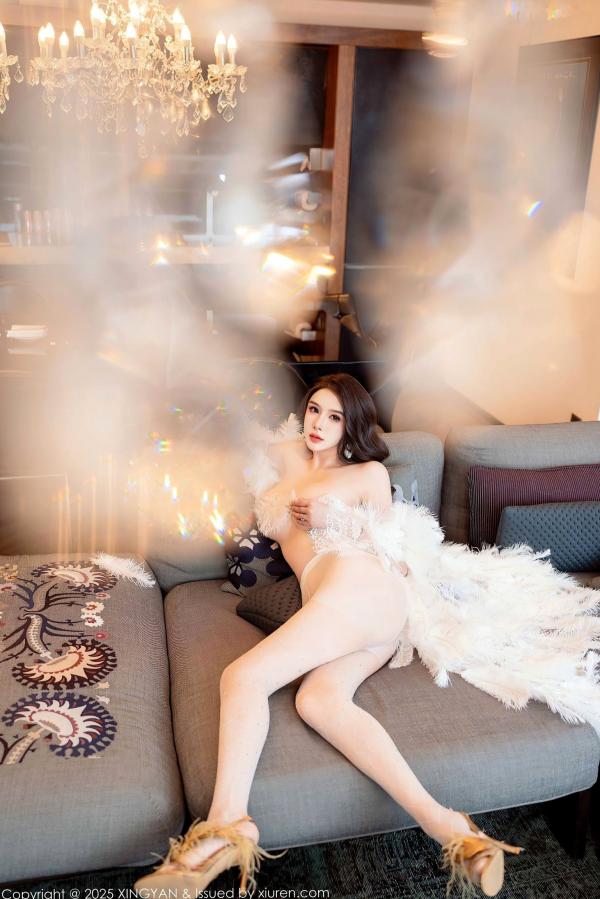 李丽莎   XingYan星颜社-325-李丽莎-白色羽毛情趣内衣-居家沙发私房诱惑-无圣光大尺度-2025.03.20第23张图片
