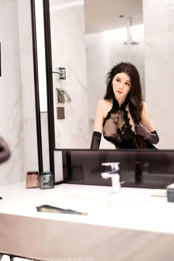李丽莎   XiaoYu语画界-李丽莎黑色蕾丝情趣内衣黑丝写真，极致诱惑美腿身材，无圣光大尺度私房欣赏第7张图片