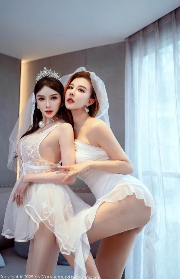 李丽莎   [XINGYAN]星颜社 2025.08.22 Vol.388 李丽莎：纯白婚纱与蕾丝诱惑，精致新娘私房写真，极致性感美腿与女神魅力第24张图片