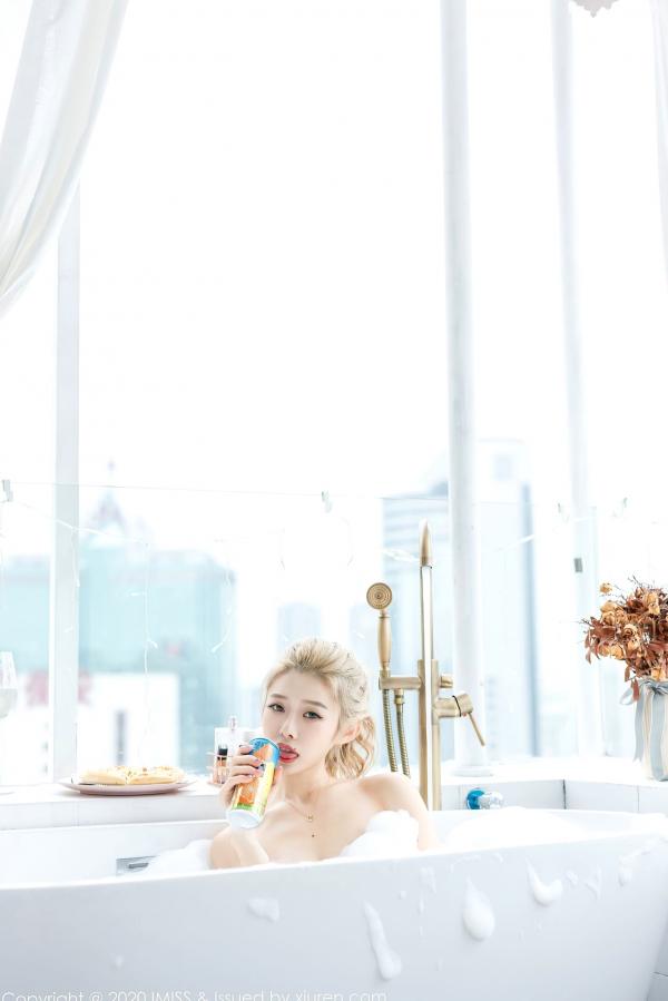 李凯诗 luvian本能  IMiss爱蜜社第490期：Luvian浴室泡泡浴私房写真，金色短发美女展现迷人曲线与白嫩肌肤，大尺度无圣光性感诱惑，尽显纯欲本能第19张图片