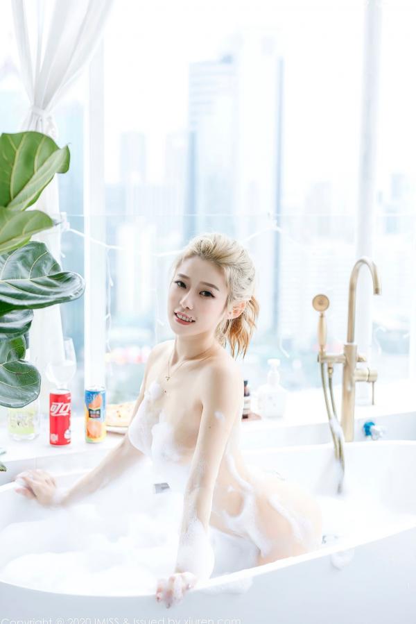 李凯诗 luvian本能  IMiss爱蜜社第490期：Luvian浴室泡泡浴私房写真，金色短发美女展现迷人曲线与白嫩肌肤，大尺度无圣光性感诱惑，尽显纯欲本能第40张图片