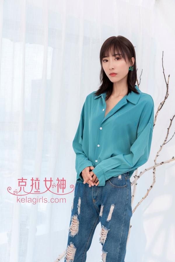 筱穎兒 颖儿  KelaGirls克拉女神颖儿：秋意春心，个性破洞牛仔混搭性感私房诱惑，演绎骨感女神的魅力第2张图片