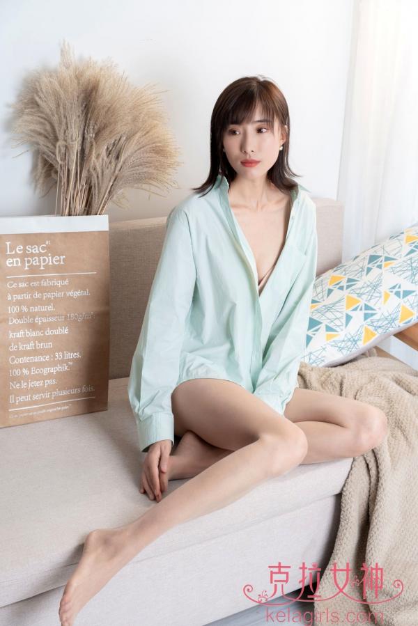 筱穎兒 颖儿  KelaGirls克拉女神-颖儿-《丝丝透映》私房写真，居家清新男友风衬衫与美腿唯美摄影第18张图片