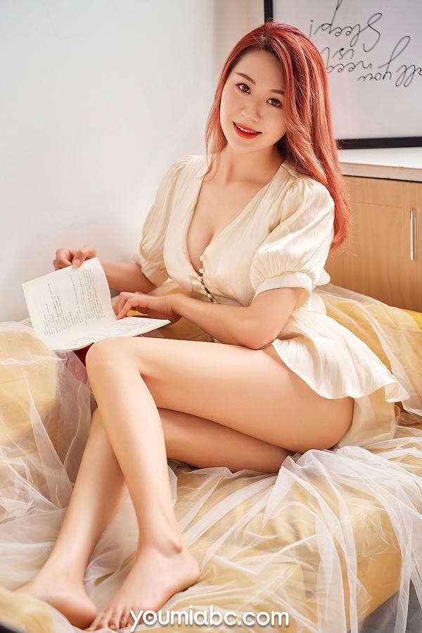 冯溪 樱桃妹  YouMi尤蜜-Cici《美人妻》红发女神居家私房性感写真第6张图片