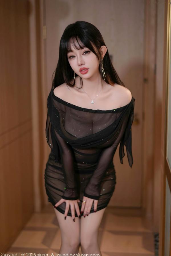 王语纯 王雨纯  XiuRen秀人网-9740-王雨纯-轻透黑纱连衣短裙-私房写真-性感黑丝大长腿女神第8张图片