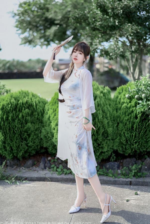 王语纯 王雨纯  YouMi尤蜜荟-983-王雨纯：纯白内衣私房写真，薄纱透视诱惑，尽显曼妙曲线与纯欲气质第2张图片
