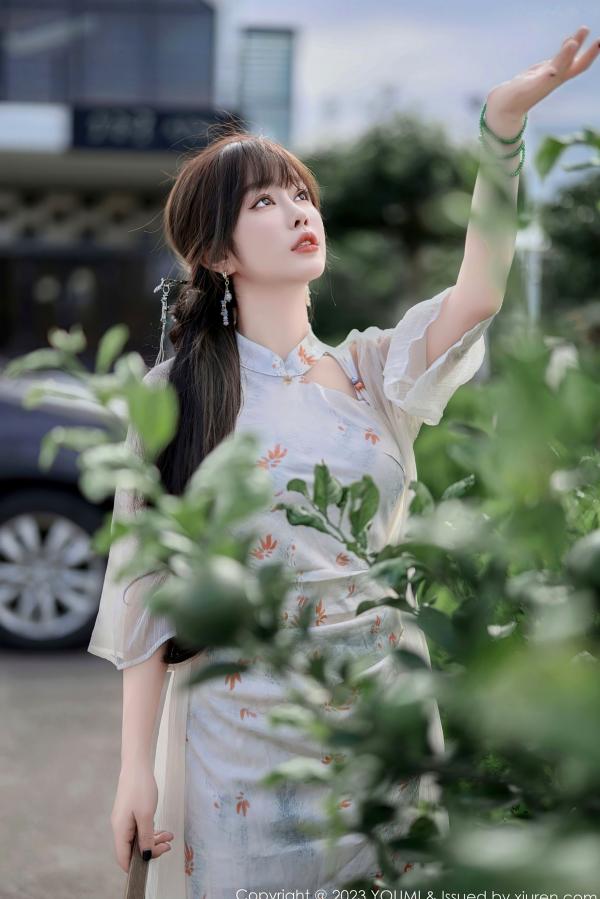 王语纯 王雨纯  YouMi尤蜜荟-983-王雨纯：纯白内衣私房写真，薄纱透视诱惑，尽显曼妙曲线与纯欲气质第4张图片