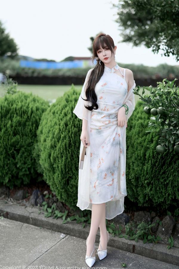 王语纯 王雨纯  YouMi尤蜜荟-983-王雨纯：纯白内衣私房写真，薄纱透视诱惑，尽显曼妙曲线与纯欲气质第5张图片