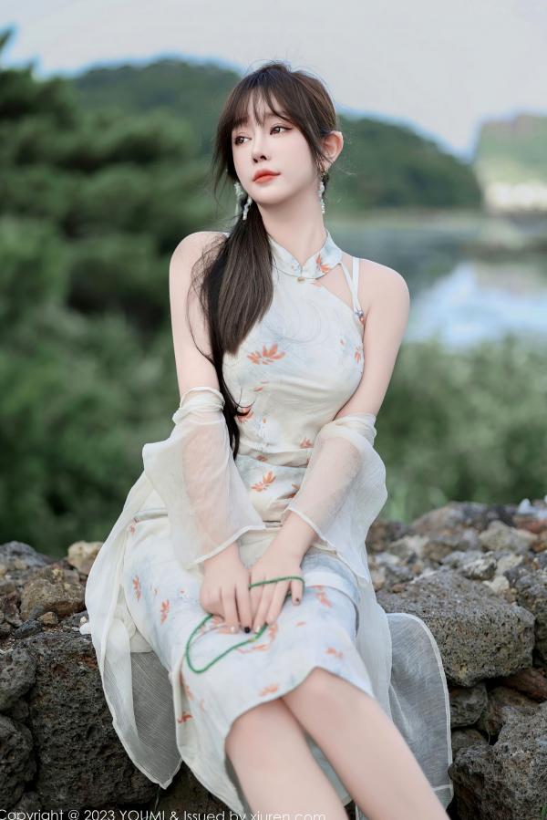 王语纯 王雨纯  YouMi尤蜜荟-983-王雨纯：纯白内衣私房写真，薄纱透视诱惑，尽显曼妙曲线与纯欲气质第17张图片