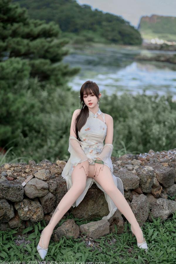 王语纯 王雨纯  YouMi尤蜜荟-983-王雨纯：纯白内衣私房写真，薄纱透视诱惑，尽显曼妙曲线与纯欲气质第20张图片