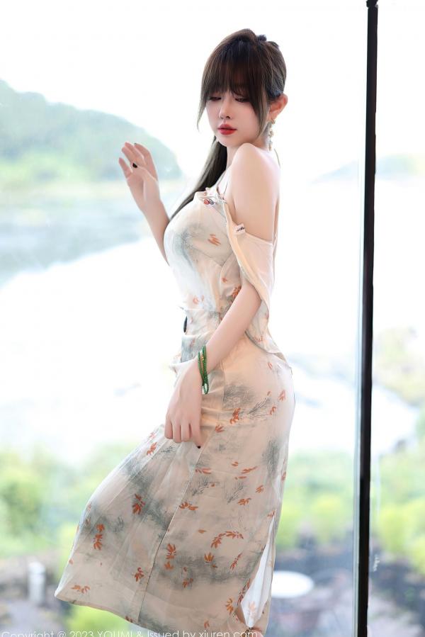 王语纯 王雨纯  YouMi尤蜜荟-983-王雨纯：纯白内衣私房写真，薄纱透视诱惑，尽显曼妙曲线与纯欲气质第22张图片
