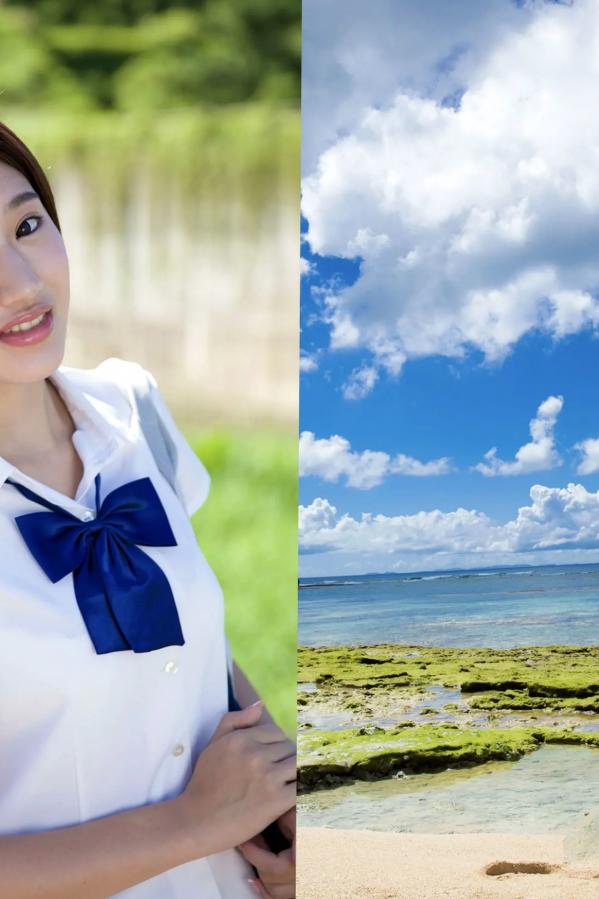 美竹すず 美竹铃  美竹すず《Body & Soul》日系校服沙滩写真 黑丝内衣性感私房照第10张图片