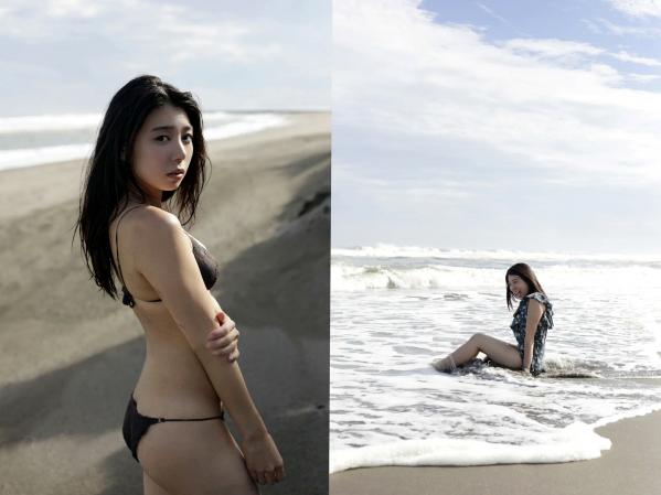 佐藤夢 佐藤梦  《佐藤夢 - 純潔の裸身 vol.2》海滩黑色比基尼户外性感写真第8张图片