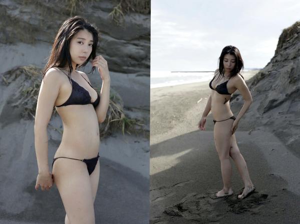 佐藤夢 佐藤梦  《佐藤夢 - 純潔の裸身 vol.2》海滩黑色比基尼户外性感写真第9张图片