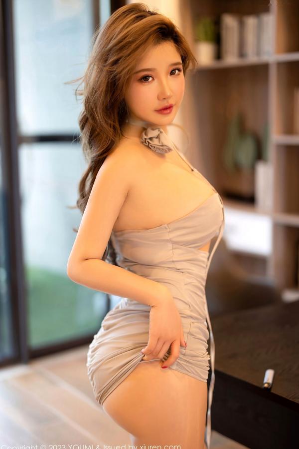 中俣玲奈 玲奈  YouMi尤蜜荟 910 小海臀Rena 淡蓝连衣短裙私房照 绝美诱惑曲线 大尺度性感尤物家居写真 2023.03.06第7张图片