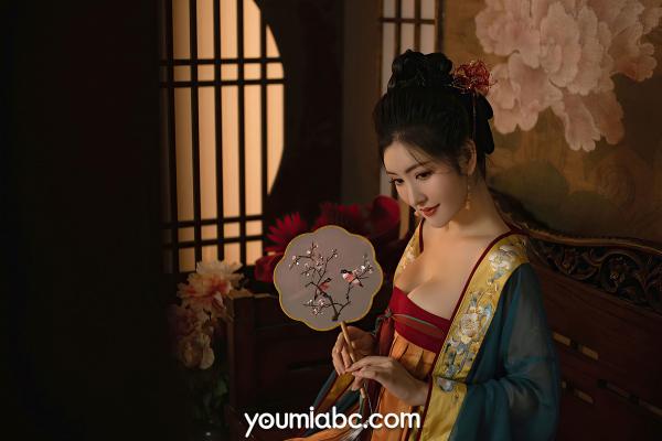 沈梦瑶   YouMi尤蜜-沈梦瑶-《夜话西窗烛》国风古典汉服私房：香肩半露，烛光摇曳，绝美身姿尽显东方极致诱惑第17张图片