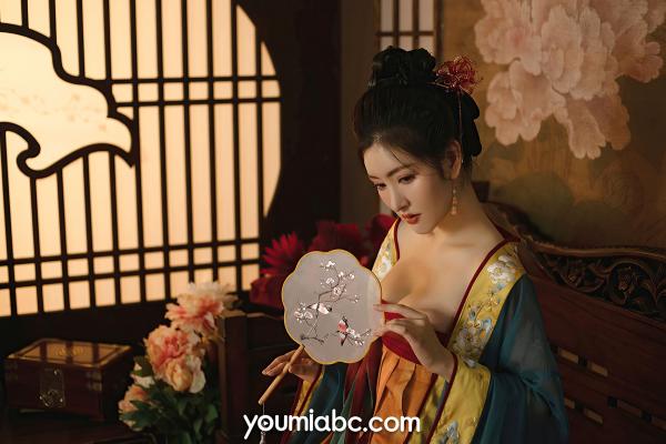 沈梦瑶   YouMi尤蜜-沈梦瑶-《夜话西窗烛》国风古典汉服私房：香肩半露，烛光摇曳，绝美身姿尽显东方极致诱惑第18张图片
