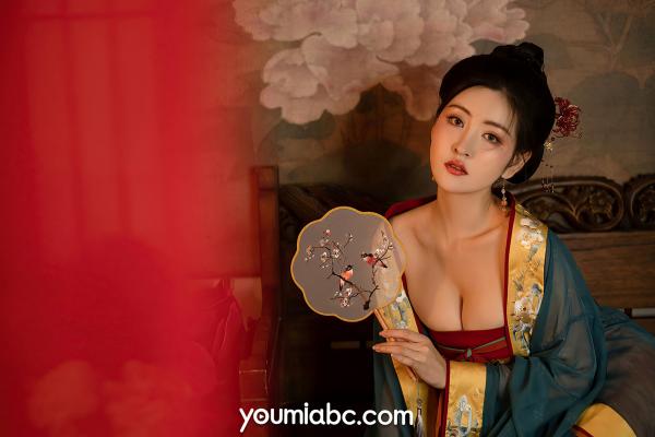 沈梦瑶   YouMi尤蜜-沈梦瑶-《夜话西窗烛》国风古典汉服私房：香肩半露，烛光摇曳，绝美身姿尽显东方极致诱惑第22张图片