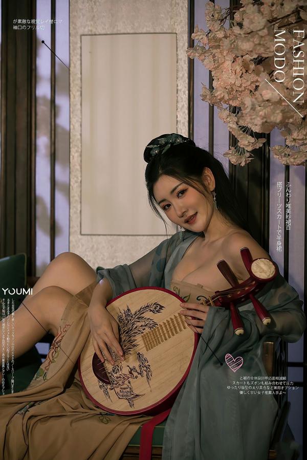 沈梦瑶   YouMi尤蜜沈梦瑶《琵琶行》古风写真，精致古典抹胸造型，尽显绝色温婉东方韵味大片第1张图片