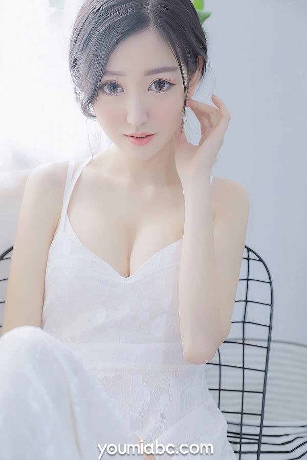 沈梦瑶   YouMi尤蜜-2021.04.22-沈梦瑶-《白裙少女》-清纯白色蕾丝吊带长裙私房写真-无圣光大尺度唯美视觉第2张图片
