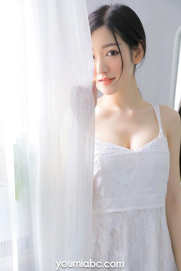 沈梦瑶   YouMi尤蜜-2021.04.22-沈梦瑶-《白裙少女》-清纯白色蕾丝吊带长裙私房写真-无圣光大尺度唯美视觉第10张图片