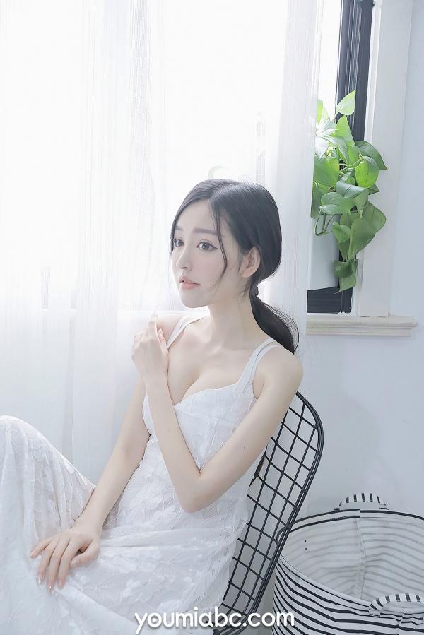 沈梦瑶   YouMi尤蜜-2021.04.22-沈梦瑶-《白裙少女》-清纯白色蕾丝吊带长裙私房写真-无圣光大尺度唯美视觉第15张图片