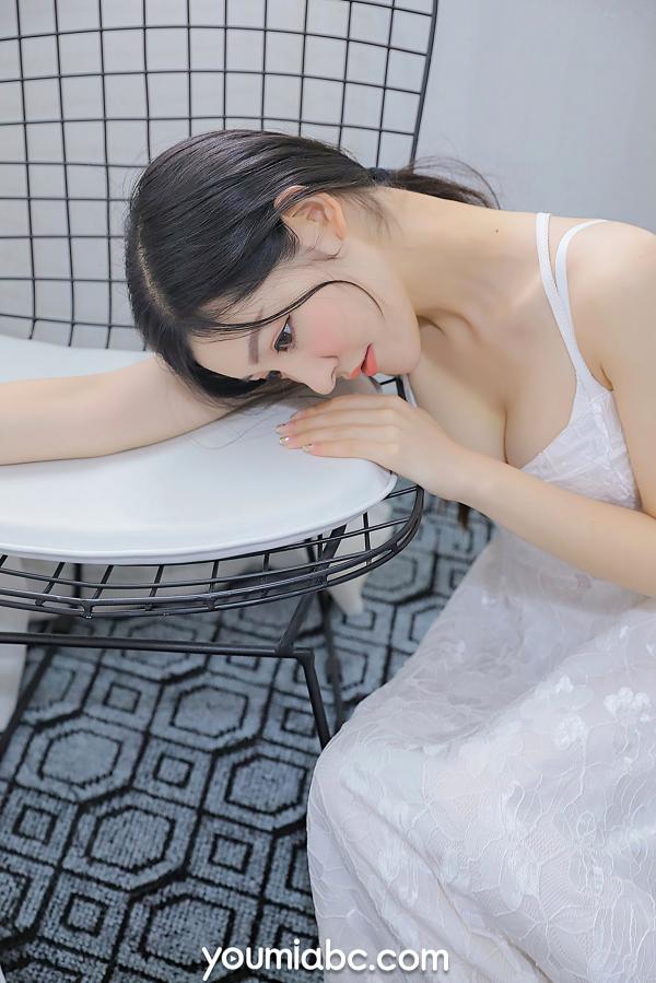 沈梦瑶   YouMi尤蜜-2021.04.22-沈梦瑶-《白裙少女》-清纯白色蕾丝吊带长裙私房写真-无圣光大尺度唯美视觉第16张图片