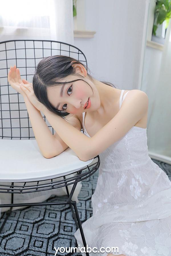 沈梦瑶   YouMi尤蜜-2021.04.22-沈梦瑶-《白裙少女》-清纯白色蕾丝吊带长裙私房写真-无圣光大尺度唯美视觉第17张图片