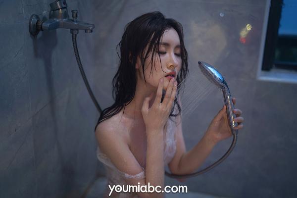 沈梦瑶   YouMi尤蜜-沈梦瑶-《浴室临春》纯白蕾丝湿身透视私房写真，极致性感迷人诱惑第18张图片