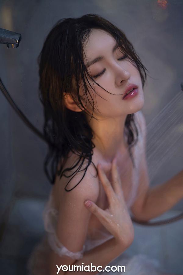 沈梦瑶   YouMi尤蜜-沈梦瑶-《浴室临春》纯白蕾丝湿身透视私房写真，极致性感迷人诱惑第19张图片