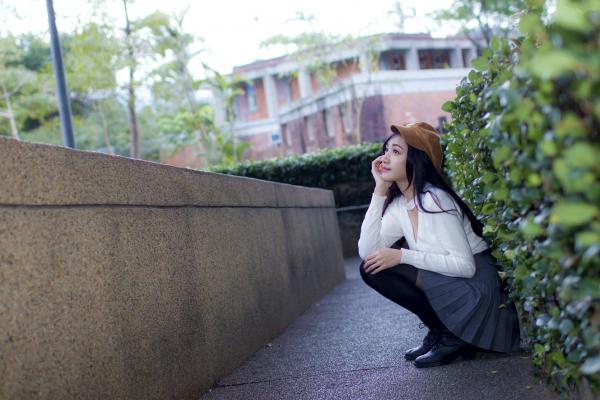 段璟乐 段乐乐  台湾正妹_ 段璟乐《士林官邸时装》清新学院风街拍精选写真集[35P]第35张图片