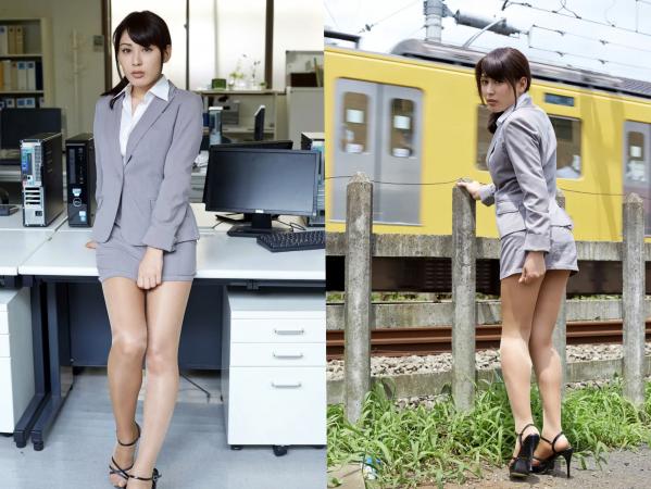 金子智美   金子智美 - 働く女：办公室OL职场制服诱惑，极致性感金色比基尼私房写真第5张图片