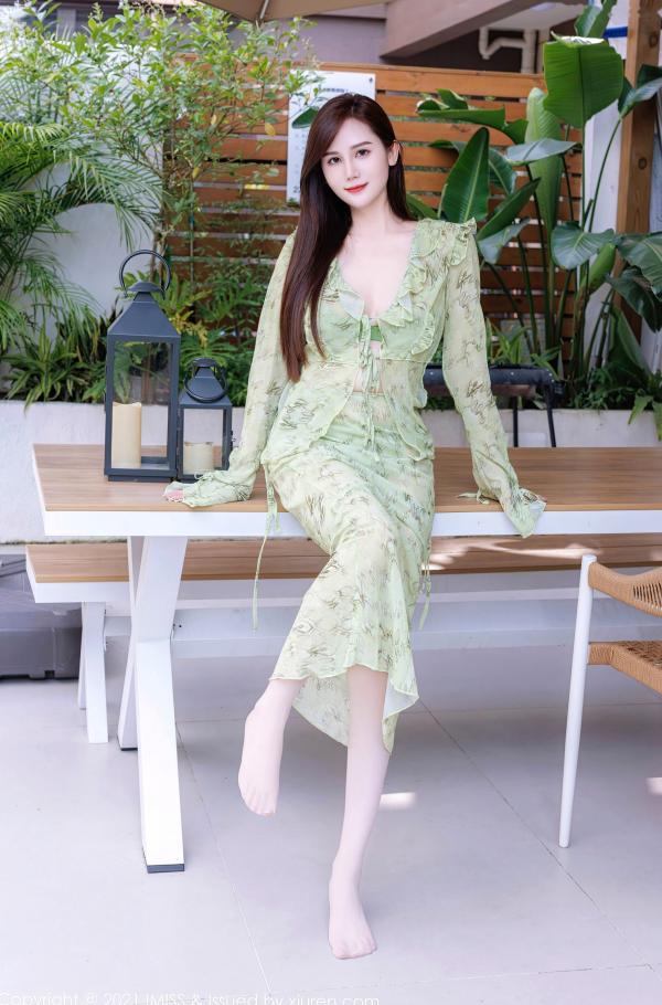 SISY思   IMiss爱蜜社-758-SISY思清新淡绿色蕾丝比基尼，白嫩诱惑与撩人身姿，绝美私房套图第5张图片