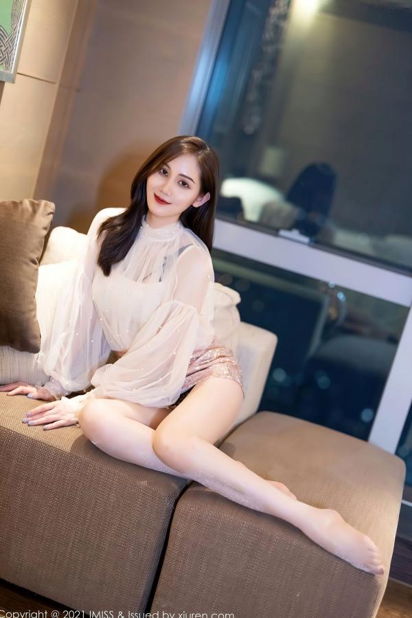 SISY思   IMiss爱蜜社-567-Sisy思-白纱衫粉短裙与黑蕾丝内衣唯美私房照，优雅性感气质女神居家写真 (2021.03.23)第25张图片