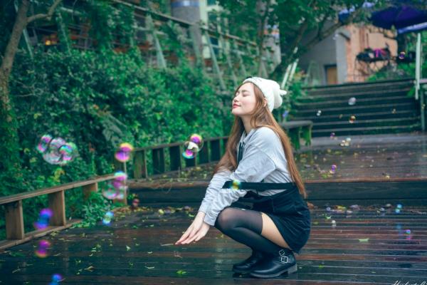 蘇小立 苏小立  台湾正妹苏小立北艺大校园清新日常，可爱少女户外吹泡泡青春活力写真第55张图片