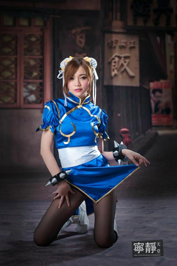 蘇小立 苏小立  台湾正妹苏小立《春丽》Cosplay写真集，经典格斗角色扮演，蓝旗袍丝袜美腿秀，傲娇清纯女神第30张图片