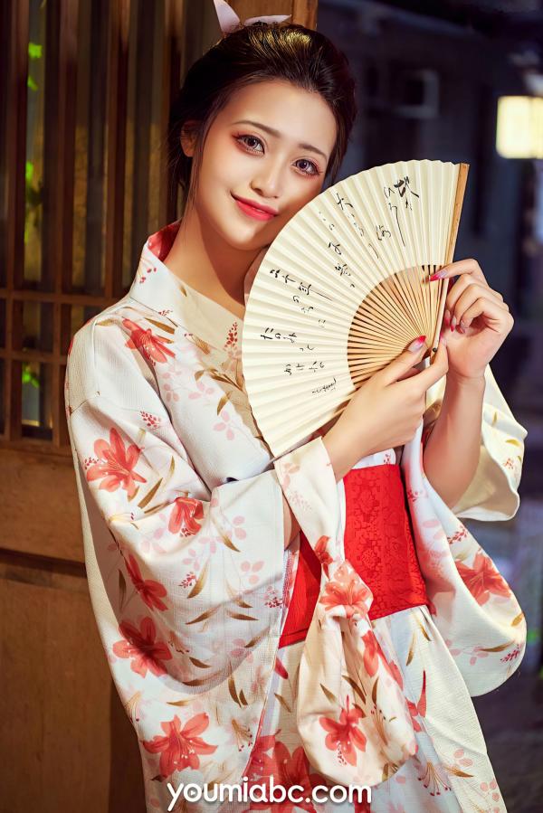 陈雨萌   YouMi尤蜜-萌萌《花魁道中》和服视觉盛宴，日系古典风格私房照，优雅与性感的碰撞第9张图片