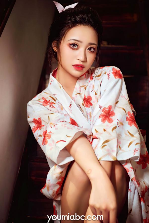 陈雨萌   YouMi尤蜜-萌萌《花魁道中》和服视觉盛宴，日系古典风格私房照，优雅与性感的碰撞第11张图片